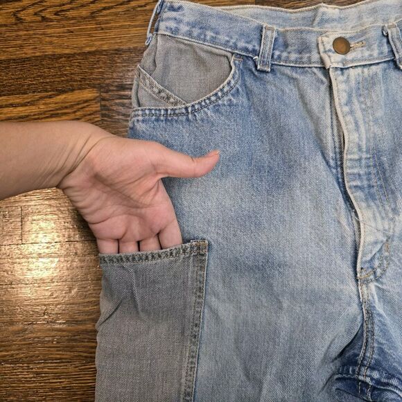 Vintage 80s Tapered Mom Jeans Womens 26" Light Wash USA Carpenter 90s Faded VTG - Picture 3 of 14